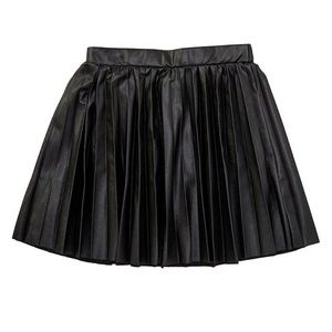 NWOT Jessica Simpson Black Pleated Pleather Skirt